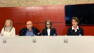 El grupo municipal socialista en Santiago, este lunes.