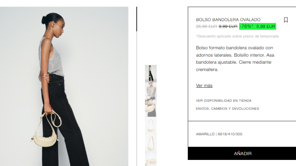 Bolso bandolera, Zara.