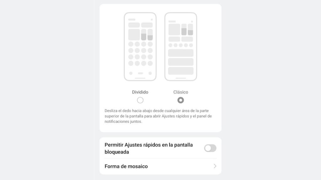 Ajustes rápidos en pantalla de bloqueo