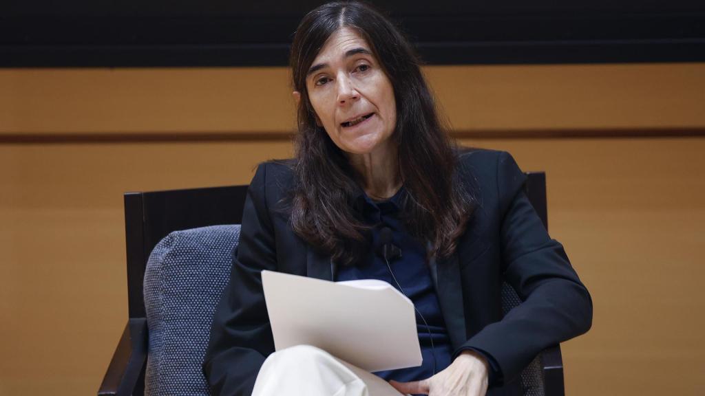 María Blasco, directora del CNIO, durante su comparecencia ante los medios este martes.