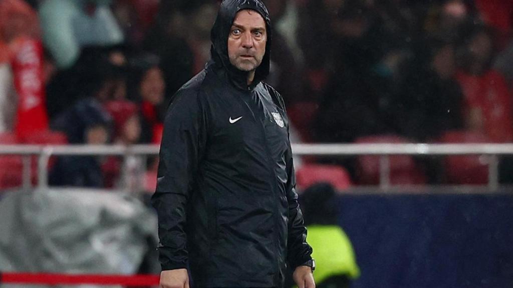 Hansi Flick, en la banda del Estadio da Luz.