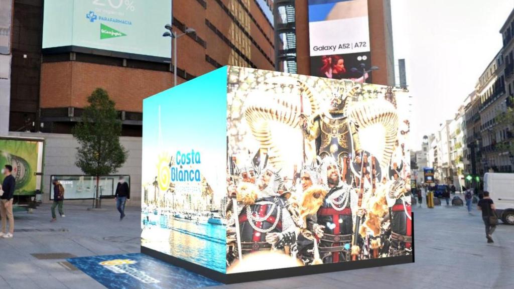 Acción de streeet marketing en la plaza de Callao de Madrid.