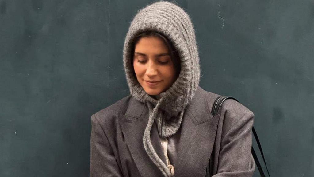 María García de Jaime luciendo una balaclava.