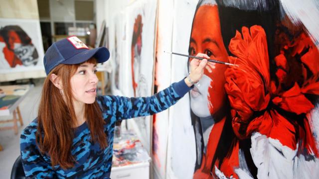 Lula Goce, en su taller de Galicia.