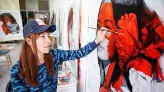 Lula Goce, en su taller de Galicia.