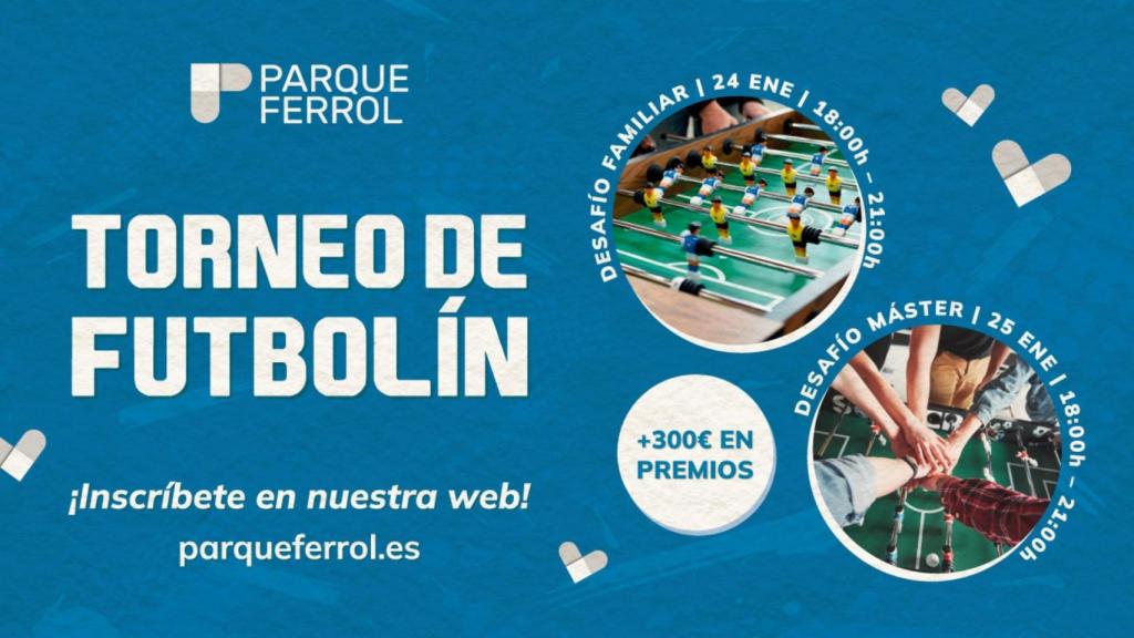 El Centro Comercial Parque Ferrol celebra un torneo de futbolín.