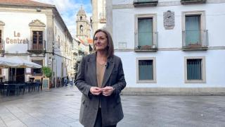 Luisa Sánchez, candidata a presidir el PP de Vigo, hoy en el Casco Vello.