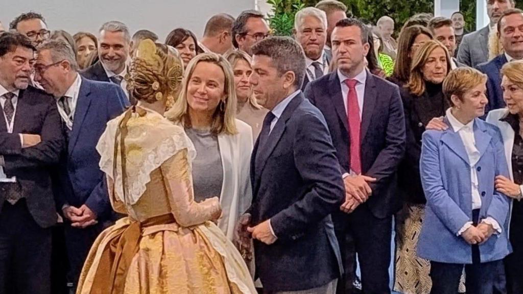 Caarlos Mazón, Marián Cano, Luis Barcala y Toni Pérez, en el inicio de FITUR 2025.