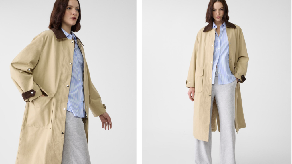 Parka acolchada larga.