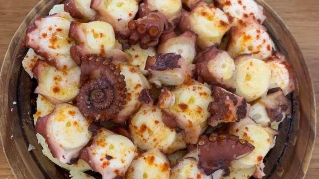 Una ración de pulpo de A Nova Lanchiña.