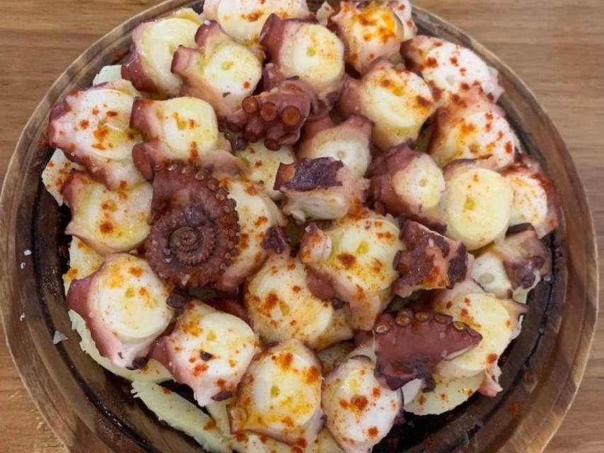 Una ración de pulpo de A Nova Lanchiña.