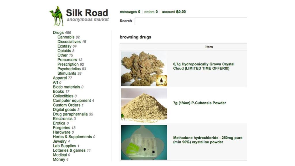 Pantallazo de Silk Road en 2011.