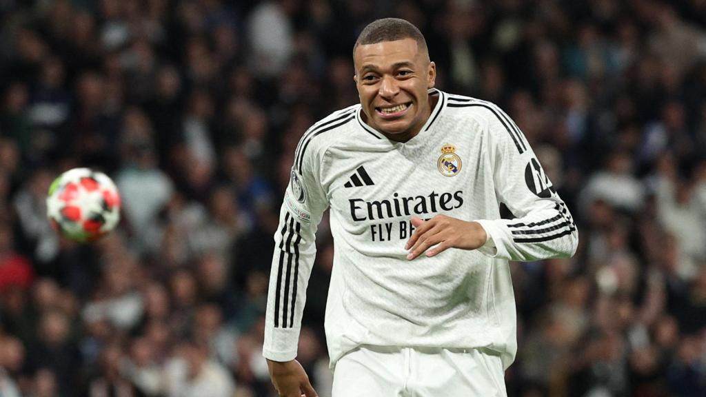 Mbappé celebra con el Real Madrid