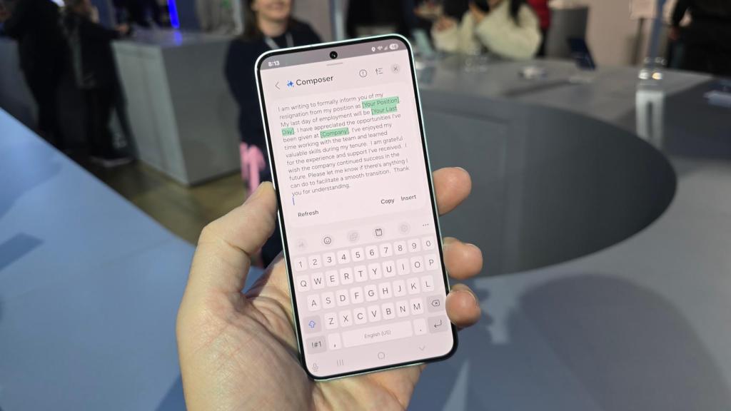Escribiendo texto con IA usando el Galaxy S25