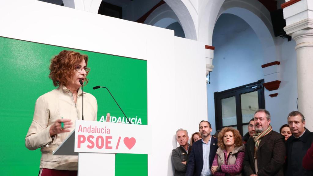 María Jesús Montero, en la sede del PSOE andaluz.