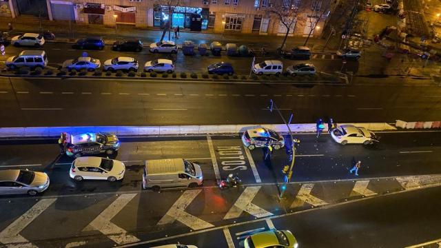 Imagen de archivo de un accidente en la Ronda Urbana Norte de Sevilla.
