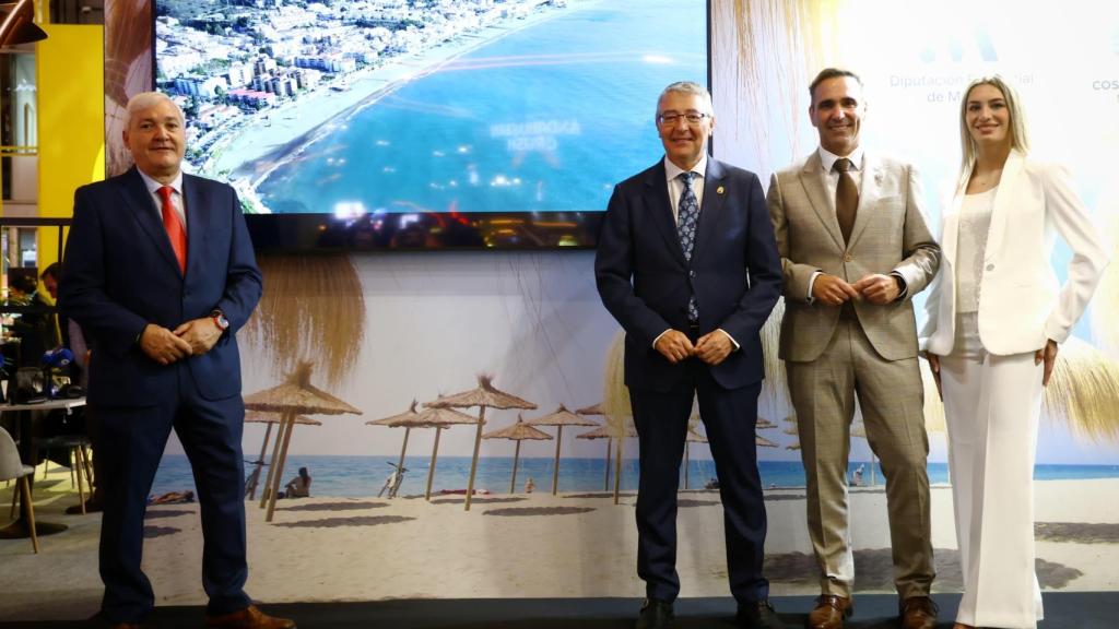 Francisco Salado, Antonio José Martín, la modelo Angélica Fernández y un empresario de Rincón.