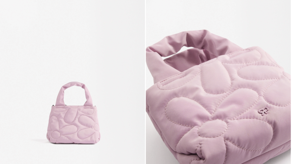 Bolse tote de nylon acolchado.