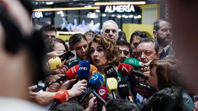 La vicepresidenta primera y ministra de Hacienda, María Jesús Montero, este jueves en Fitur.