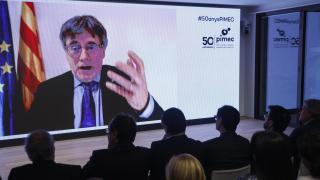 Carles Puigdemont, en el 50º aniversario de Pimec