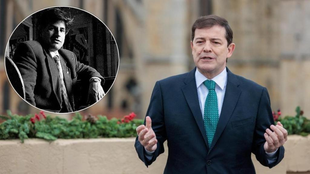 El parlamentario vasco y concejal del PP en San Sebastián Gregorio Ordóñez y el presidente de la Junta, Alfonso Fernández Mañueco, en un montaje de EL ESPAÑOL