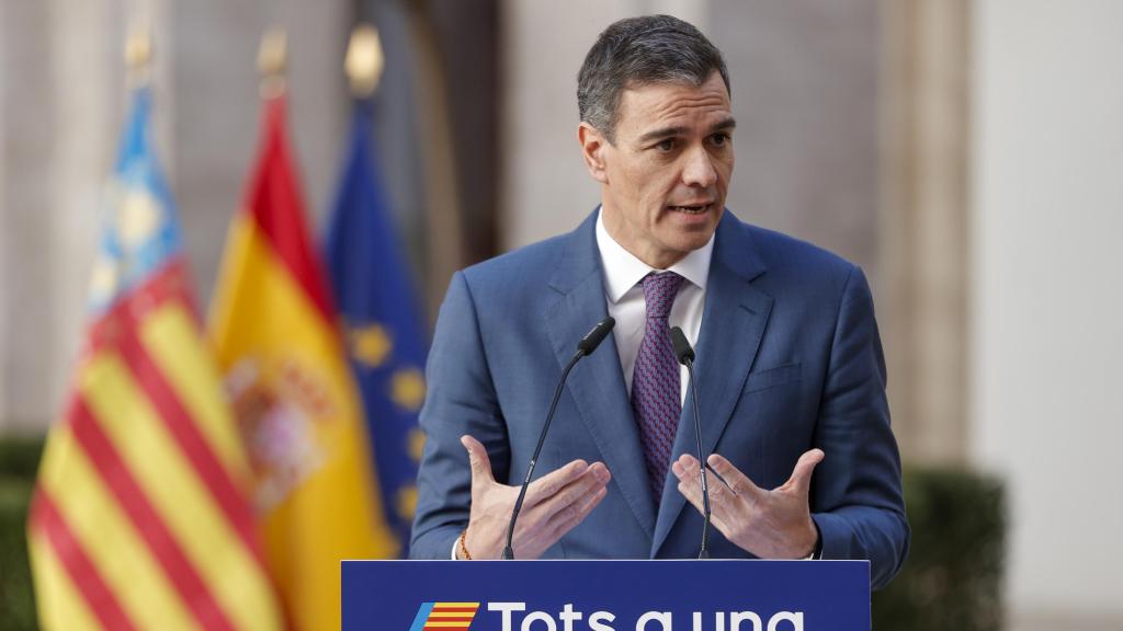 El presidente del Gobierno, Pedro Sánchez, este jueves en Valencia.