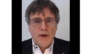 Carles Puigdemont este jueves en un vídeo publicado en redes sociales.