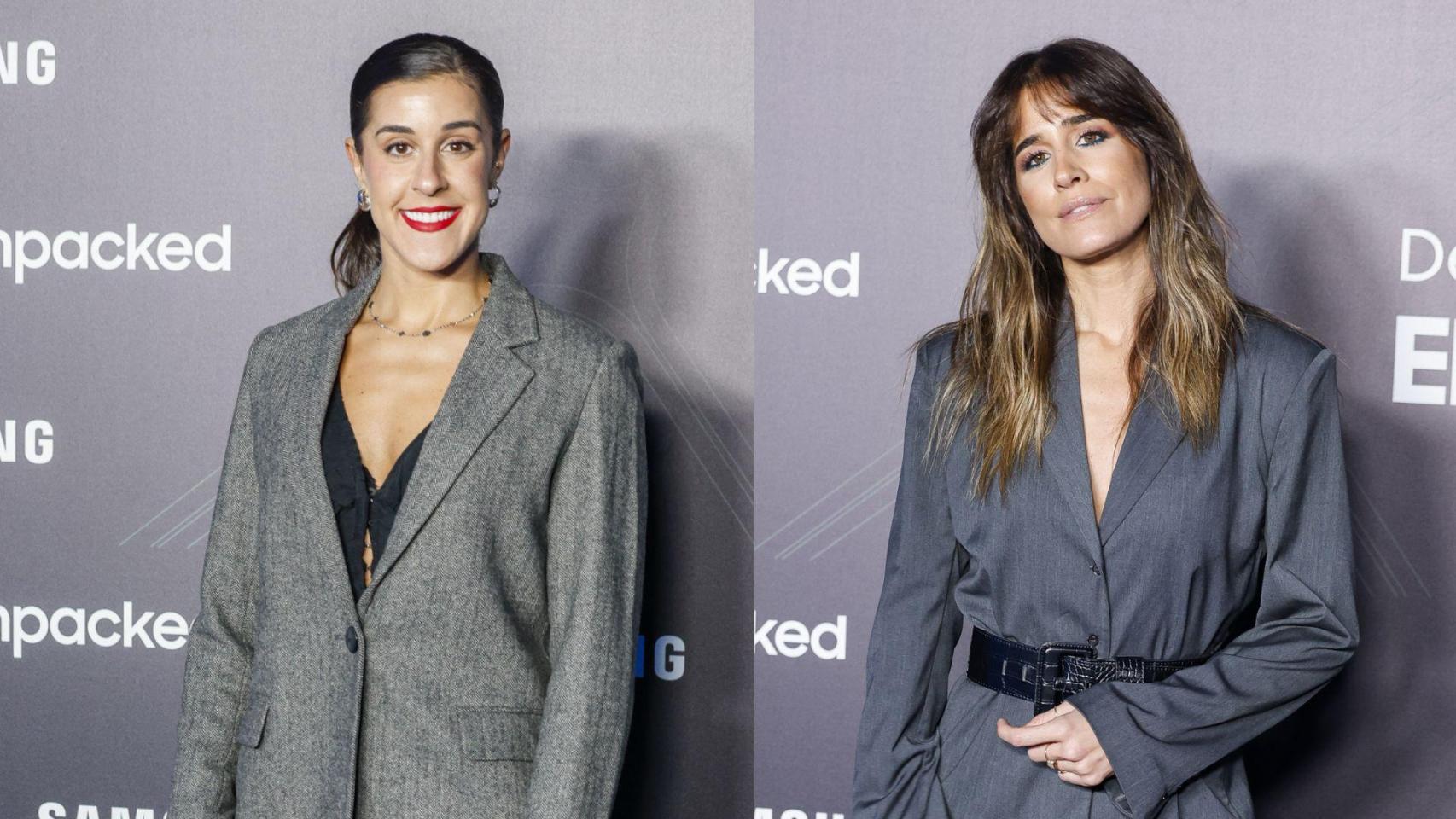 Carolina Marín e Isabel Jiménez, en la fiesta de Samsung.