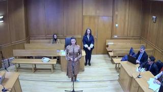 Imagen de la declaración de la actriz Elisa Mouliaá ante el juez, el pasado jueves.