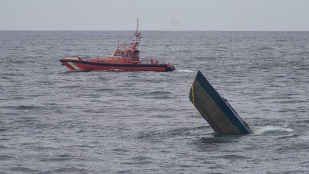 Imagen del narcosubmarino hallado en la Costa da Morte.