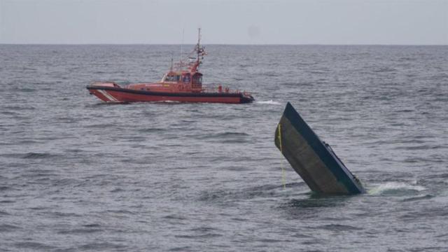 Imagen del narcosubmarino hallado en la Costa da Morte.