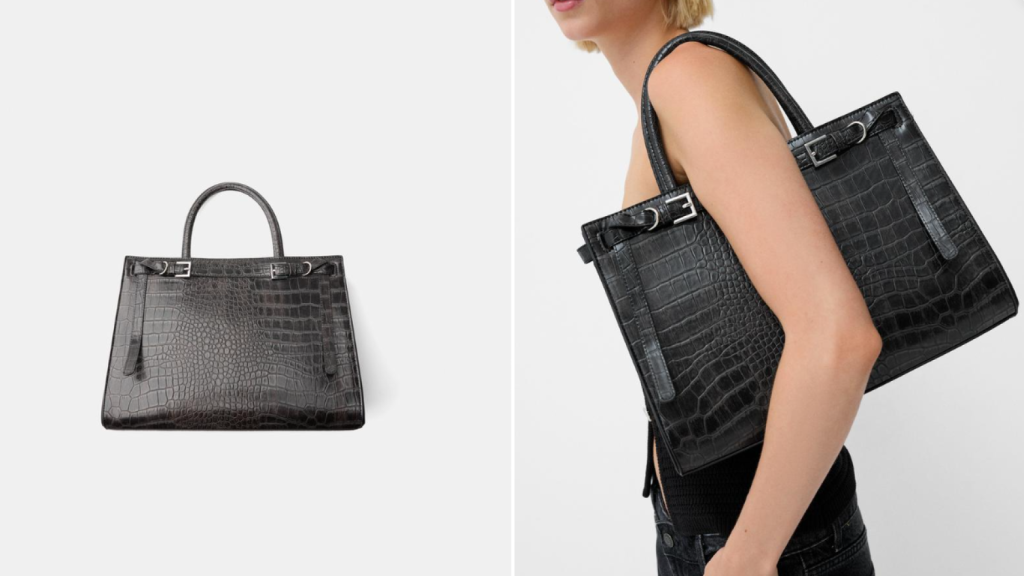 Bolso shopper grabado animal print de Bershka. Ref.  9004/184/800