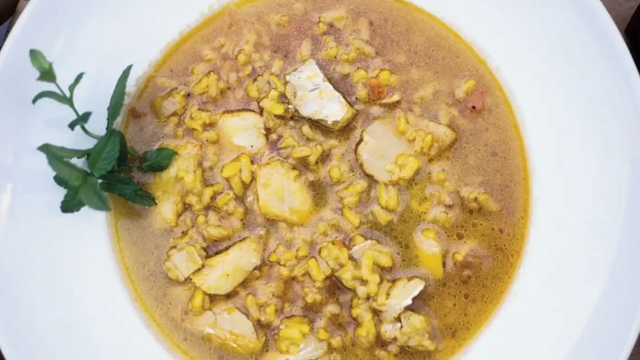 Arroz caldoso con bacalao