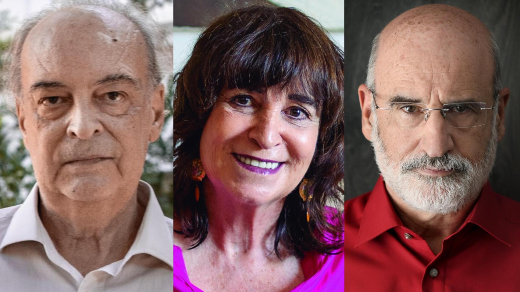 Enrique Vila-Matas, Rosa Montero y Fernando Aramburu, escritores.
