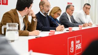 Lambán y Villagrasa, en una de las últimas reuniones de la Ejecutiva del PSOE de Aragón