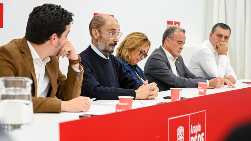 Lambán, en una de las últimas ejecutivas del partido.