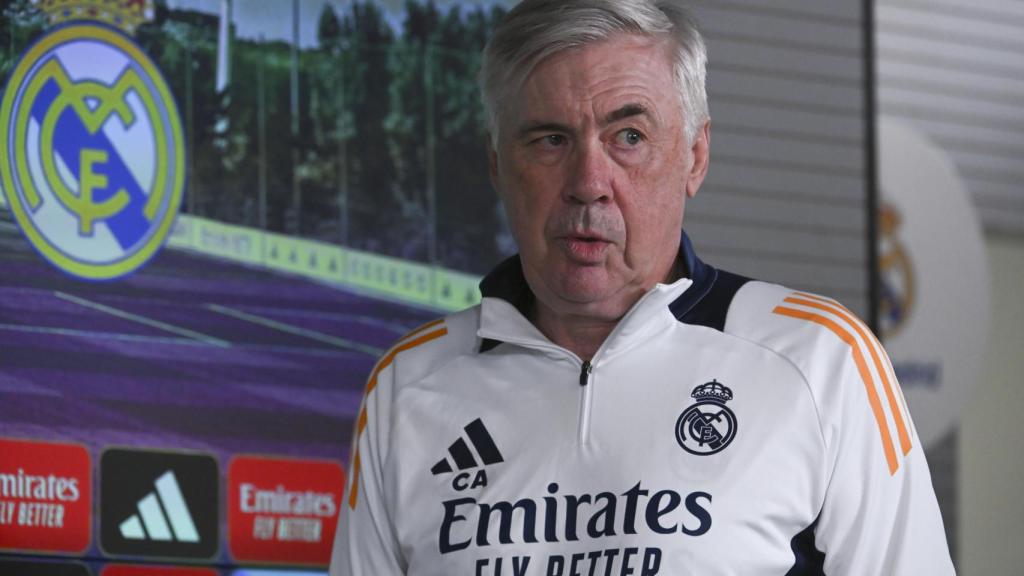 Ancelotti, en rueda de prensa con el Real Madrid