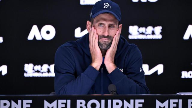Novak Djokovic, abatido en la sala de prensa del Open de Australia