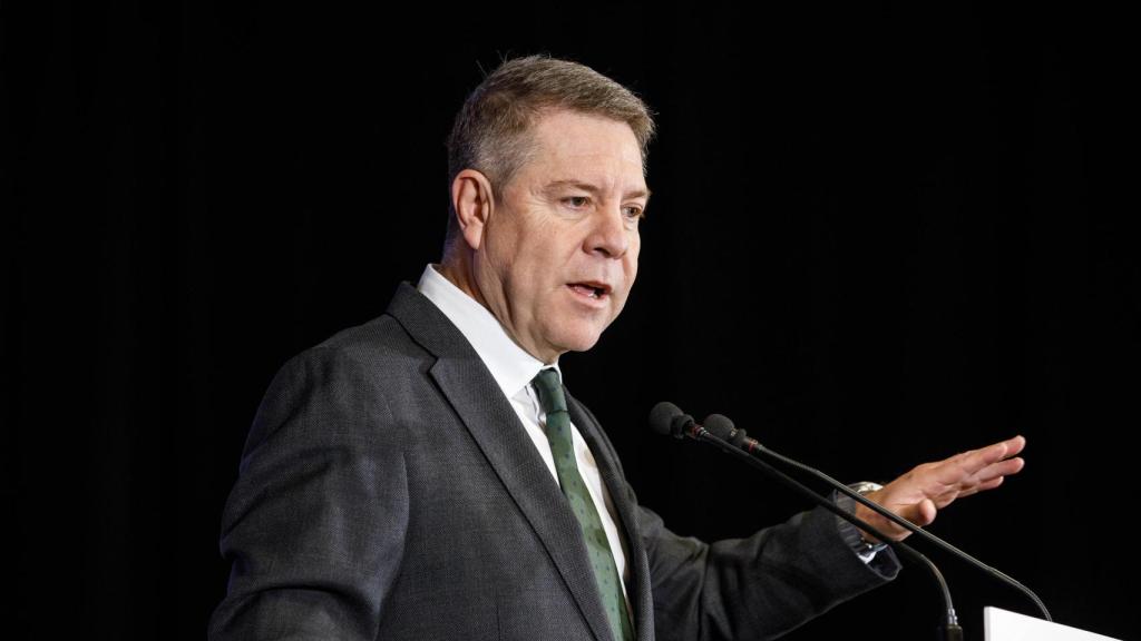 Emiliano García-Page, este viernes en un acto público en Villanueva de la Torre (Guadalajara).