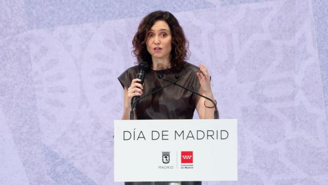 La presidenta de la Comunidad de Madrid, Isabel Díaz Ayuso, este viernes en el Día de Madrid, en la Feria de Turismo.