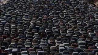 Vista aérea de un desguace de vehículos, a 13 de enero de 2025, en Benaguasil, Valencia.