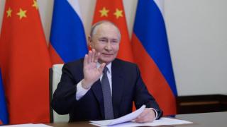 Vladímir Putin durante una reunión telemática con el presidente chino Xi Jinping.