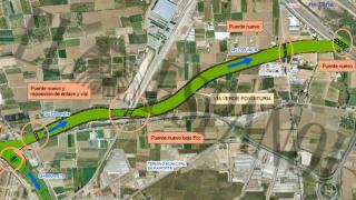 Conexión entre el barranco del Poyo y el nuevo cauce del Turia prevista en el proyecto de Typsa. EE