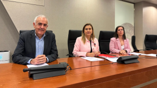 (I-D) Los diputados del PSRM en la Asamblea Regional, Alfonso Martínez, Carmina Fernández y Antonia Abenza.