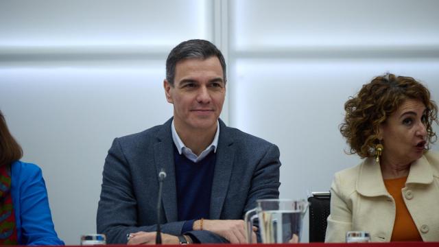 Pedro Sánchez durante la reunión de la Comisión Ejecutiva Federal del PSOE de hoy.
