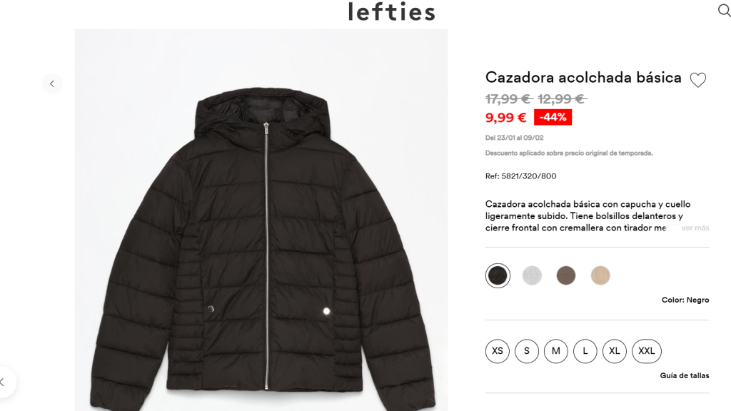 Cazadora acolchada básica. Ref. 5821/320/800