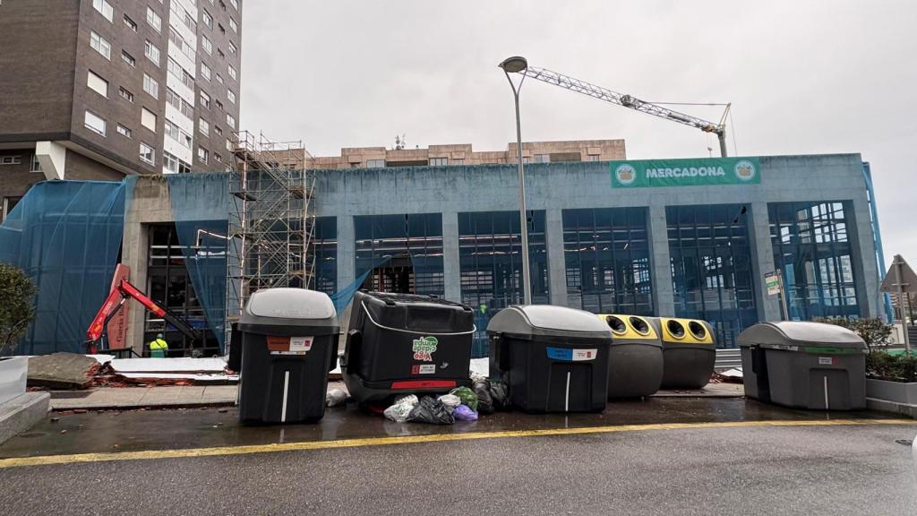 Contenedores tirados y volcados en Julia Minguillón.