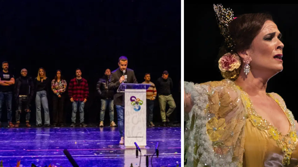 Una imagen del jurado de archivo y Macarena Albarracín.