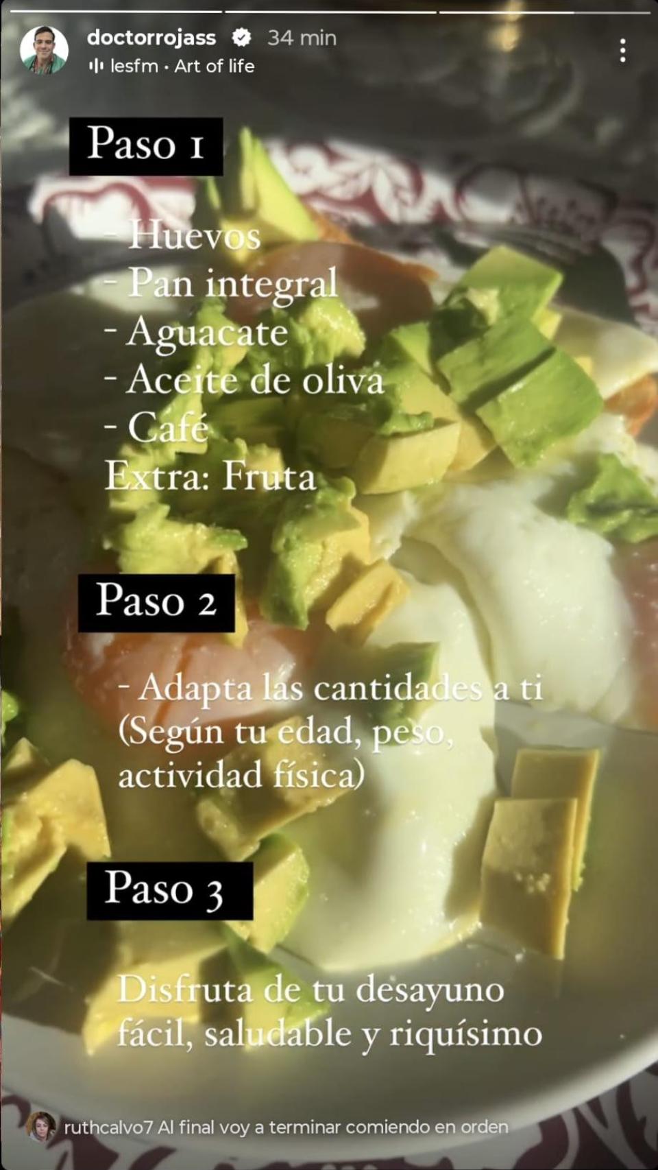 Historia del perfil de Instagram del cardiólogo Aurelio Rojas.