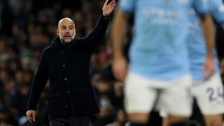 Pep Guardiola, en un partido del Manchester City